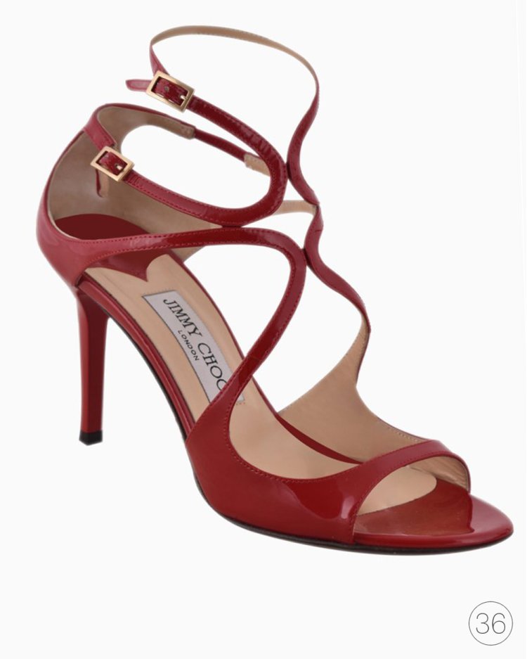 Sandália Jimmy Choo Original Lang Verniz Vermelha Feminina